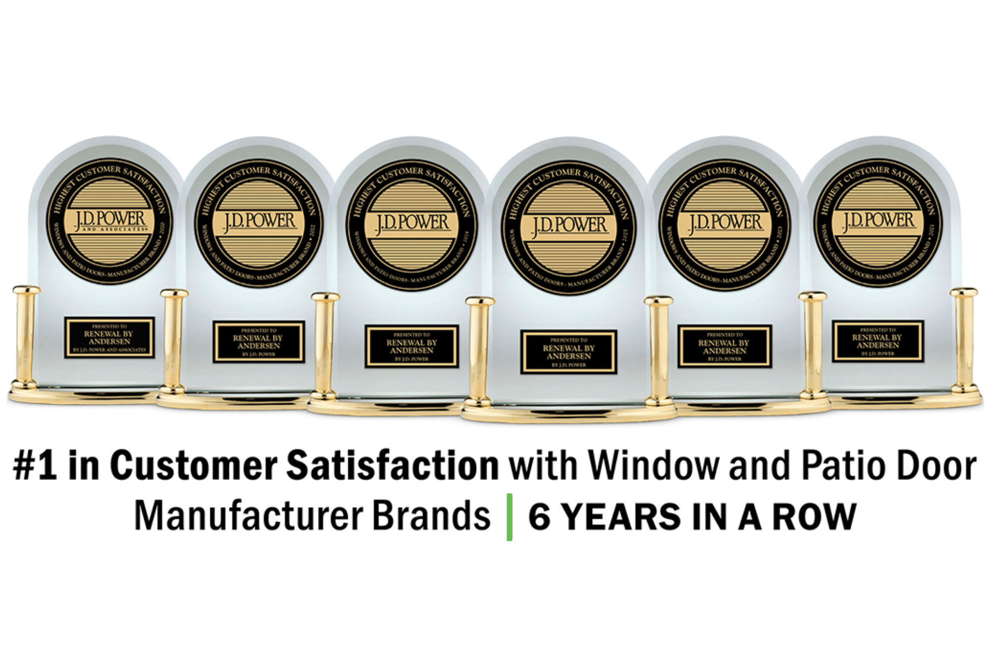 Renewal by Andersen is the most awarded Window and Patio door brand by JD Power.